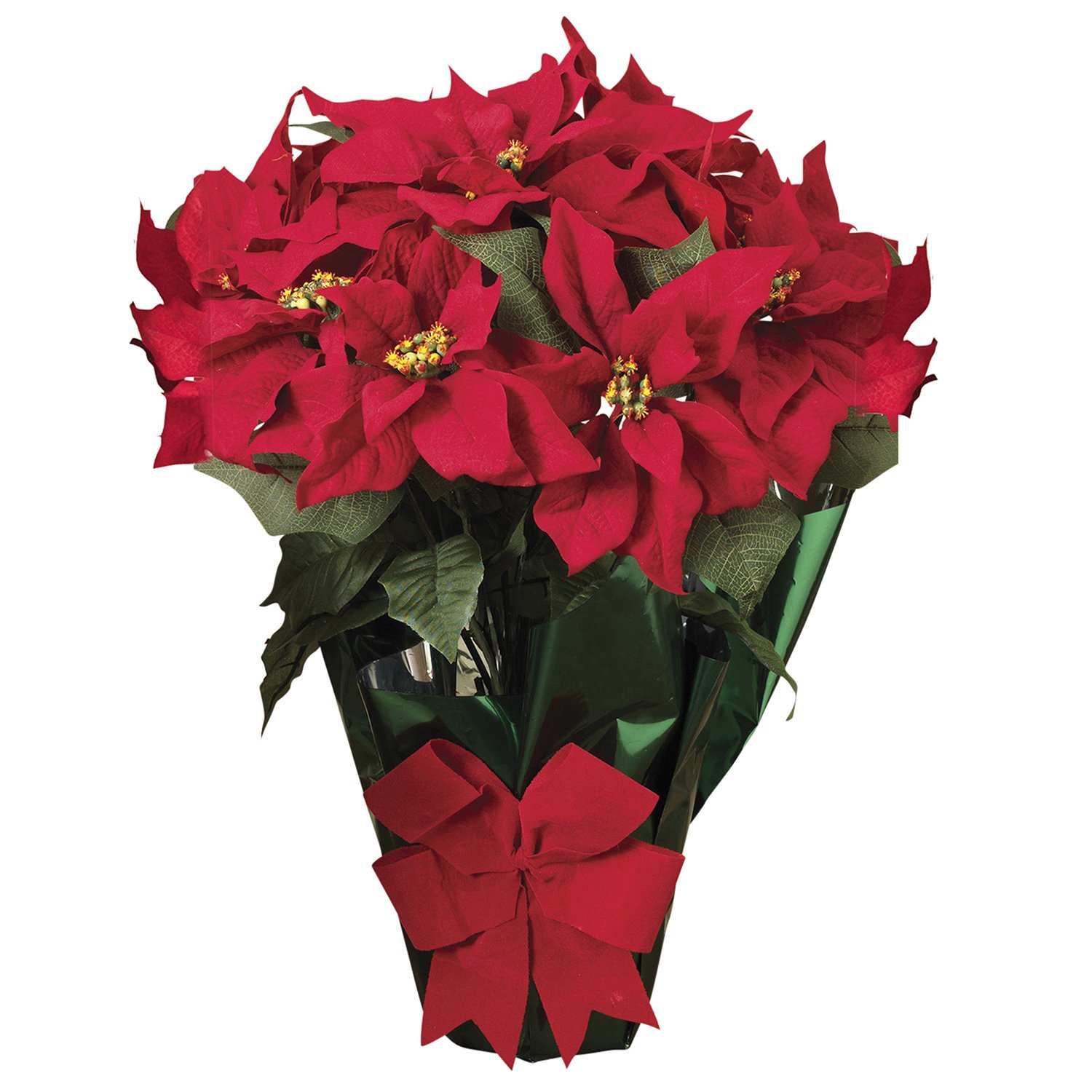 Lifelike Red Poinsettia Plant